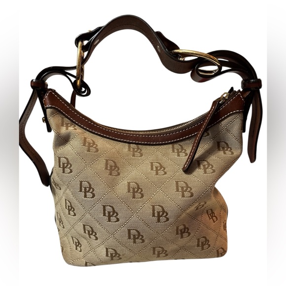 Dooney & Bourke Brown Jacquard Signature Monogram Handbag - Picture 1 of 11